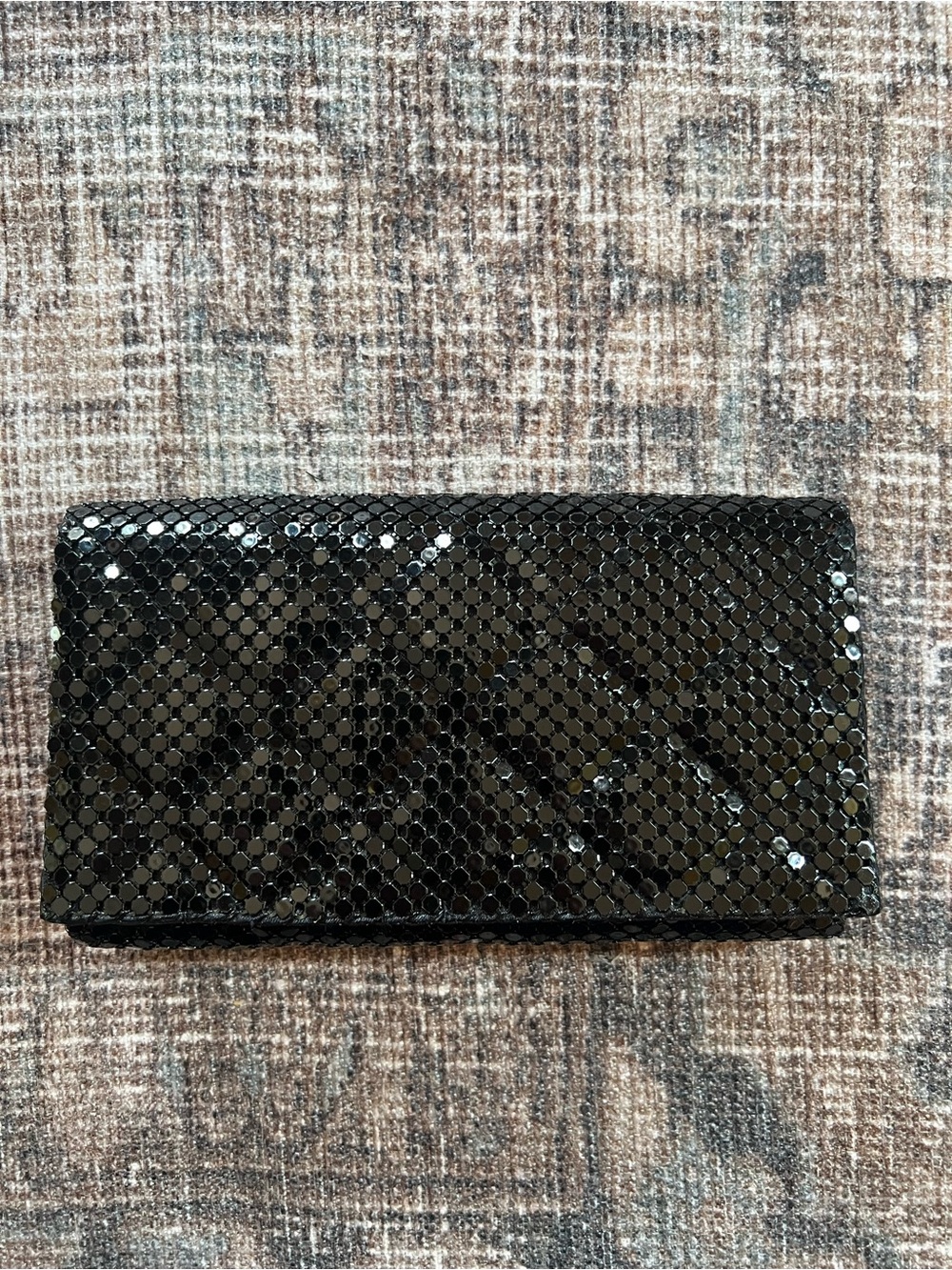 Jessica McClintock Clutch Bag with Chain Strap Black Sequin